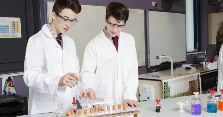 Two Male Students in Chemistry Lab